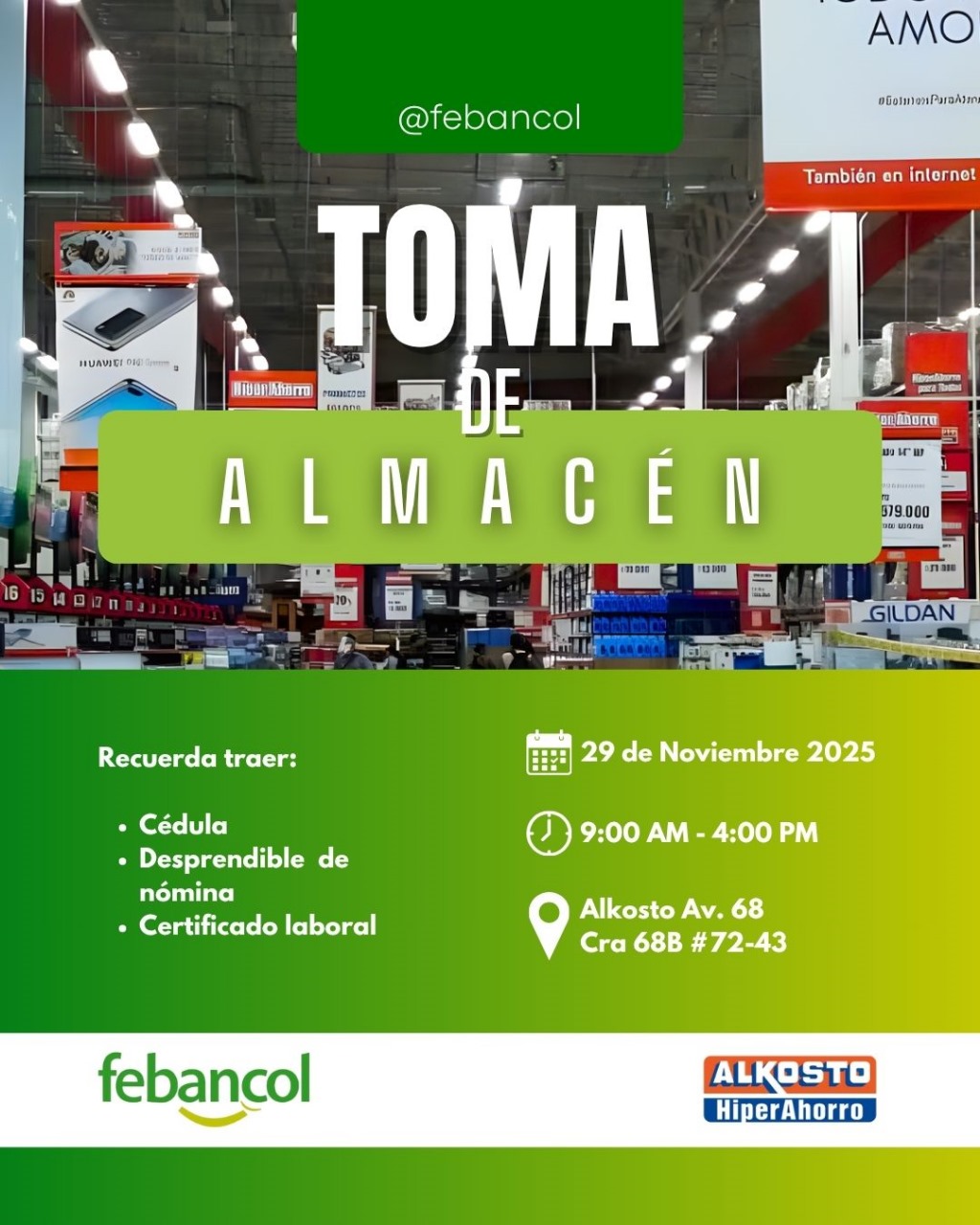 TOMA DE ALMACÉN ALKOSTO 29 DE NOVIEMBRE 2025